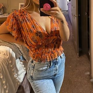 Free People Coral top